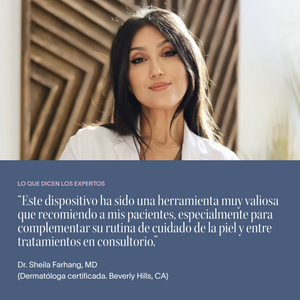 rutina de skincare con solawave dispositivo facial luz roja, recomendado por dermatologos. 