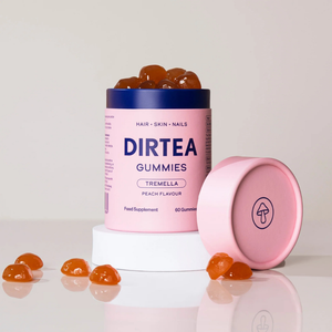 Deliciosas gomitas de beauty DIRTEA sabor a durazno. 