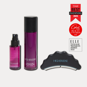 HigherDOSE Microcurrent en amani, producto de muchos premios, gano el Best invention 2025, Elle Tools and treatment awards, y el Daily Beauty Awards. 