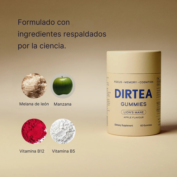 Gomitas con melena de león, vitaminas B5 y B12 para la concentración