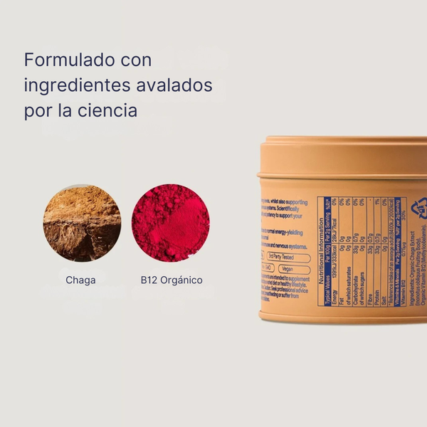 Ingredientes del extracto de chaga en polvo con vitamina B12 orgánica