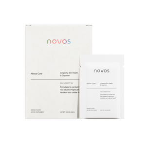 Suplemento de longevidad NOVOS Core con NMN para energía celular y envejecimiento saludable