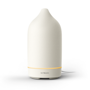 Vitruvi Stone Difusor Ultrasónico de Cerámica para Aceites Esenciales blanco