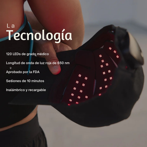 Interior de gorra de luz roja con tecnología LED para estimular el cuero cabelludo