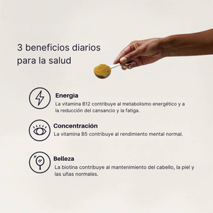 los beneficios de chai dirtea, da mas energia, enfoque y tranquilidad. Contiene vitamina B5 y B12.