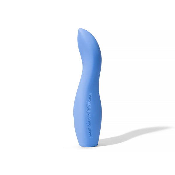 Dame Dip vibrador interno y externo color azul disponible en México