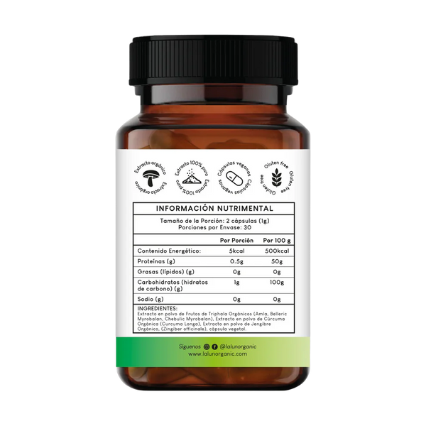 Informacion del suplemento Digestive Blend mezcla natural para apoyar la digestion