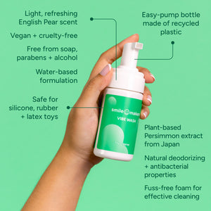 Beneficios de Vibe Wash limpiador para juguetes intimos formula suave con cuidado e higiene