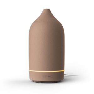 Vitruvi Stone difusor de cerámica color terracota con luz LED ambiental