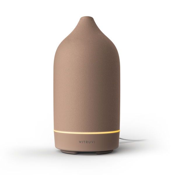 Vitruvi Stone difusor de cerámica color terracota con luz LED ambiental